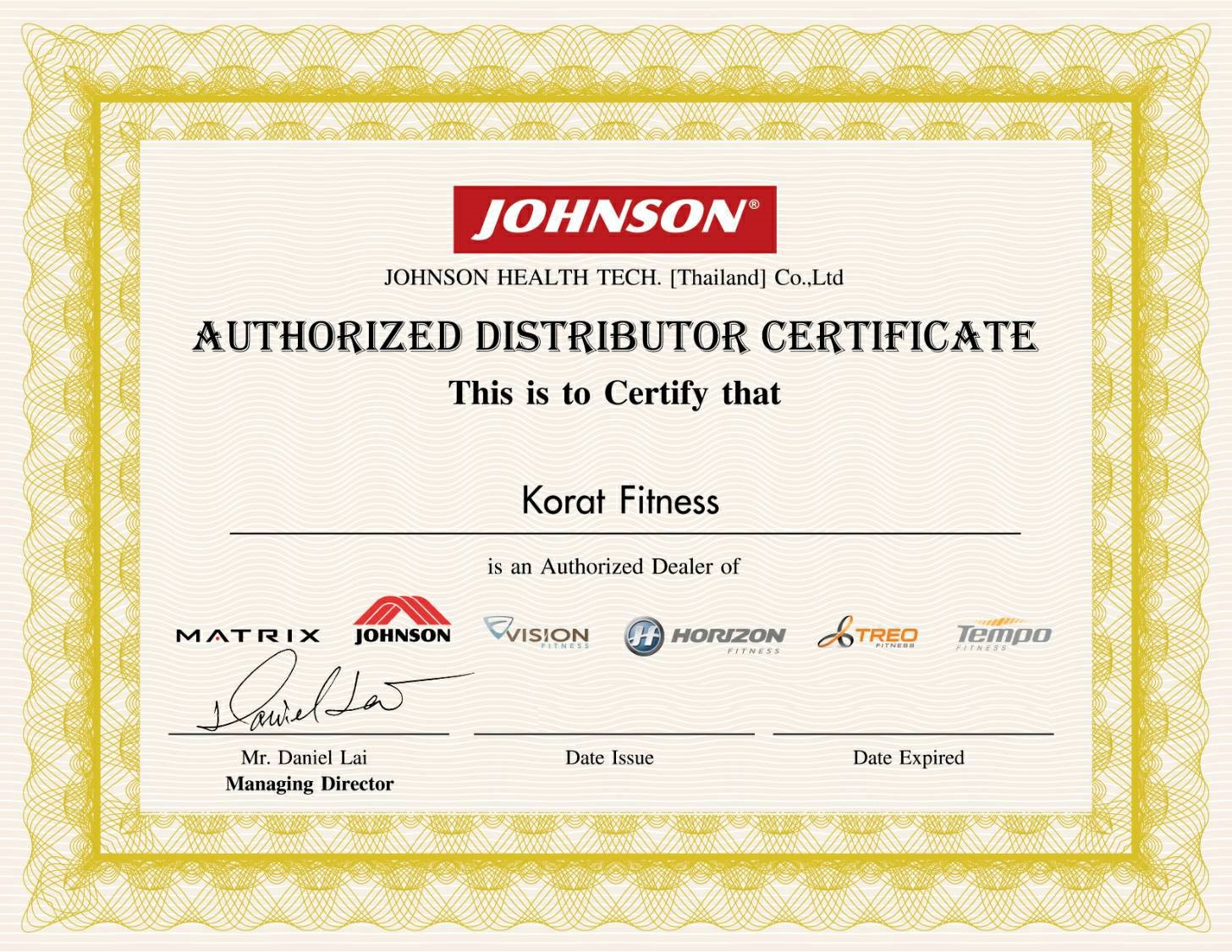 Korat fitness certificate