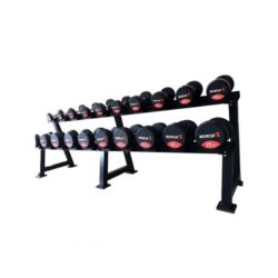 MUSCLE X รุ่น Black Rubber Dumbbell Rack 6 Legs
