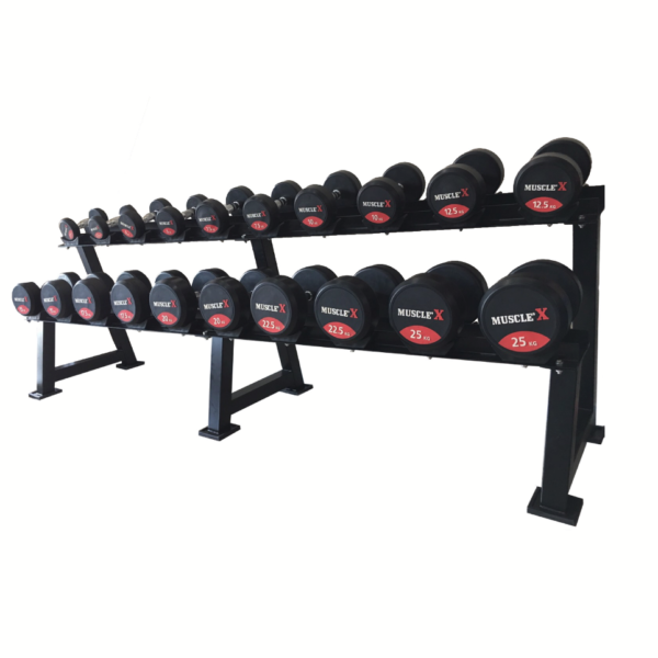 Muscle'X รุ่น Black Rubber Dumbbell  Dumbbell Rack